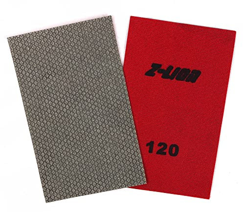 Z-Lion Hojas de papel abrasivo de diamante de grano 120 papel de lija para moler piedra de vidrio de cerámica 2 piezas