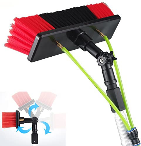 Tightstore Outdoor Window Cleaner Tool, Window Washing Kit with Extension Pole Hose Attachment, Water Fed Pole Brush, Solar Panel Cleaning Equipment