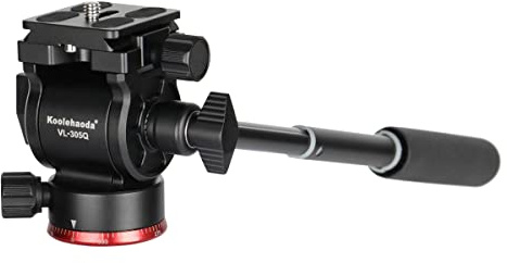 Koolehaoda Trépied Tête Fluide Tête vidéo compacte Tête panoramique inclinable avec Plaque de Type Arca pour Caméras vidéo compactes, appareils Photo sans Miroir et DSLR, Charge jusqu'à 3 kg - VL305Q