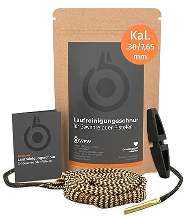 WPW Laufreinigungsschnur als Waffenreinigungsset & Laufreiniger für Pistole & Revolver, Kaliber .22, Kaliber 7,65 mm, Kaliber 9mm & Kaliber .357 Magnum, Kaliber .40, Kaliber .44 & Kaliber .45