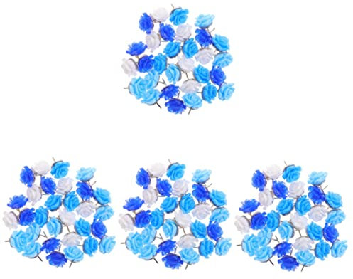NUOBESTY 4 Sets Niedliche Dekorative Reißzwecken Multifunktionsharz Für Anschlagtafeln Karten Reißzwecken Für Den Täglichen Gebrauch Blumenform-Design 30 Stück * 4
