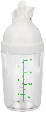 Lwuey Shaker per Condimento Insalata 200 ml,Contenitore Olio Professionale Ketchup Cucina Condimenti Plastica Evitare Perdite Salse Bottiglia Agitatore Senza BPA con Coperchio Segni di Misurazione