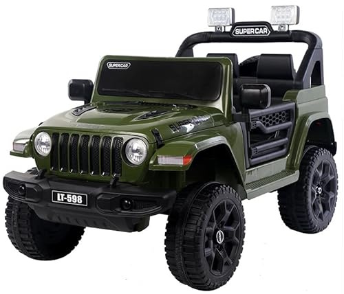Playhouse Kinder Elektroauto Jep LT Off Road 4x4, 4 Motoren 12V, 12V 9ah, 4 Stoßdämpfer, Eva-Räder, Kinderauto Kinderfahrzeug Elektroauto (2.grün)