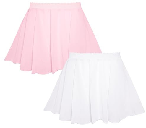 SEAUR Ballett Wickelrock Mädchen Ballettrock Chiffon Tanz Rock Elastischer Bund 110-170cm Tanzrock zum Reinschlüpfen - 140