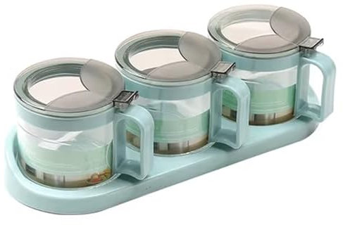 Azucarero Salero Botes Especias Juego De Tarros Para Condimentos, Botella De Especias, Tarros De Plástico Para Condimentos, Para Cocina Y Hogar Frascos Especiarias Tarros Especias ( Color : 3 Pieces )