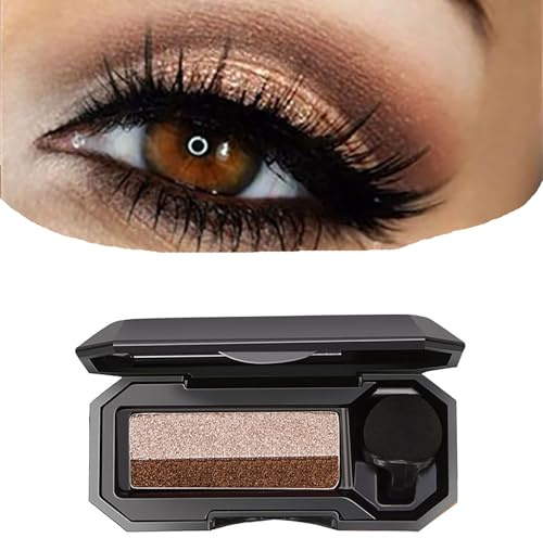 Zweifarbiger Lidschatten, Lidschatten Palette, Eyeshadow Palette Dit Lidschatten Applikator, Glitzer Lidschatten Eyeshadow Stift Lidschatten Palette Nudetöne Wasserdicht Langlebiger (#2)