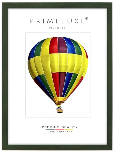 PrimeLuxe Cornice portafoto in legno 50 x 75 cm (Dimensione dell'immagine) in Verde spazzolato | Colore e dimensione selezionabili | per poster | Puzzle | collage di foto