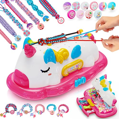 Hot Bee Unicorn Friendship Bracelet Making Kit, Sticky Rolls Bracelet Making Kit, Unicorn Gifts for Girls 4-8 Year Olds, Jewelry Making Kits for Girls, Creative Gifts Girl Toys Age 4 5 6 7 8
