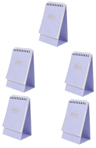 VILLCASE 5 Stk Tischkalender 2022 Kalender 2022-2023 großer Wand Mini-Desktop- Tischdecke kinder kinder aus Papier Tisch für 2022 Violett