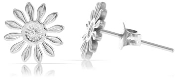 Made by Nami Set Blumen Ohrstecker aus Chirurgischem Edelstahl in Silber oder Gold Geschenke für Frauen Wasserfester Schmuck Minimalistischer Schmuck