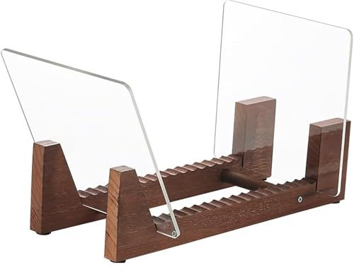 FeiOne Schallplattenständer für 50 LPs/7/12 Massivholz & Acryl-Gehäuse, Schallplatten Aufbewahrung im Vintage Braun, Minimalistischer Design mit Robustem Rahmen, Wohndekor & Display Geeignet