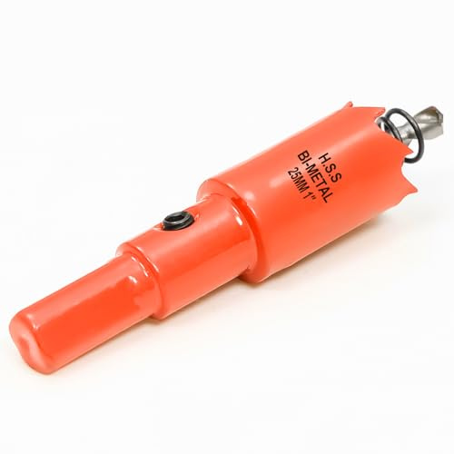 Hole Saw 25mm, Hole Saw with Drill Bit for Wood, Orange Bi-Metal Hole Cutter Smooth Cutting for Soft Metal, Drywall and Plastic