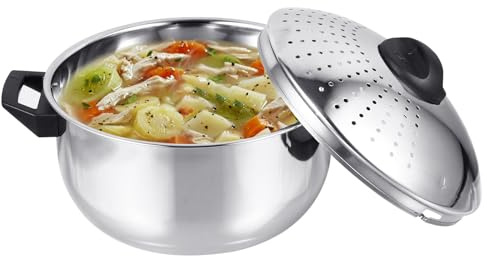 Abaodam Nudeltopf mit Siebeinsatz Schnelle Zubereitung von Pasta Integriertes Design Rostfrei und Korrosionsbeständig Leicht und Tragbar für Induktionsherde