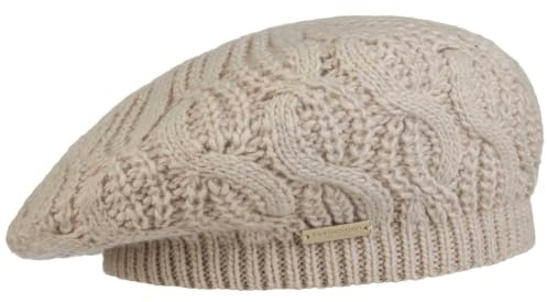 Seeberger Uni Strickbaske Winterbaske Damenbaske Baskenmütze Damen - mit Futter Herbst-Winter Winter