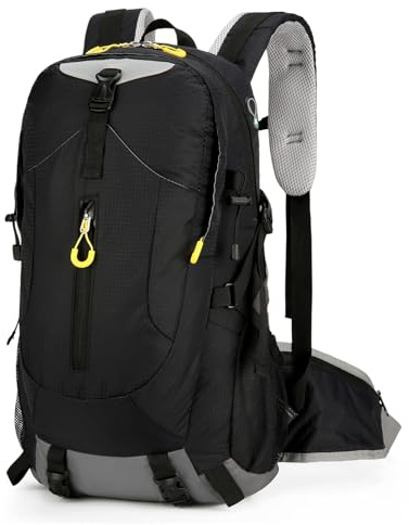 AONETIGER 30L Wanderrucksack Herren Damen Leicht Trekkingrucksack Wasserdicht Reiserucksack mit Regenschutz Outdoor Camping Radfahren Wandern Rucksack (Schwarz)