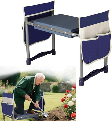 Luvenia Garten-Kniebank und Sitz, faltbarer Gartenhocker, 27,4 cm breiter, robuster 2-in-1-Kniepolster, Bank-Kniebank und Sitz, Gartengeschenke für Frauen, Männer, Senioren, Großeltern