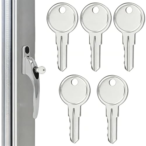 KIQAWEE 5Pcs Universal UPVC Window Handles Keys, Replacement Security Window Handle Key, Window Handle Locks for Home DIY Repair and Installation