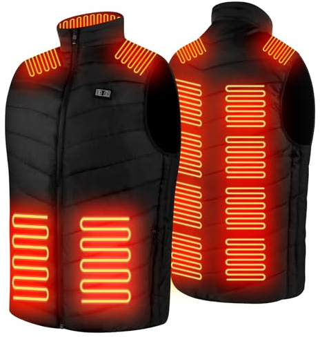 Heated Gilet for Men Women, Electric Heated Vest with 13 Heating Zones 3 Heating Levels, Winter Heated Body Warmer, USB Rechargeable Heated Jacket for Fishing Skiing Christmas (Battery Not Included)