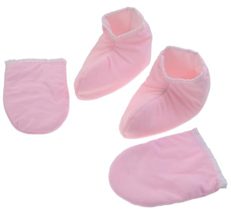 Guanti Paraffina Rosa 2 Paia in Poliestere per Mani Piedi | Chiusura a Scatto, Lavabili, per Spa e Heat Therapy, Copertura Termica per Trattamento del Bagno