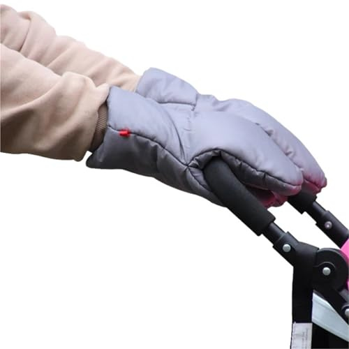 Handvärmare barnvagnshandskar, vattentäta, varma, vintervantar, frostskyddshandskar, handvärmare, buggy handskar tillbehör (grå)