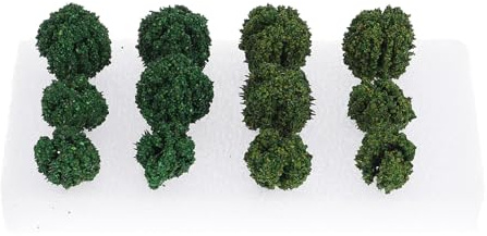 Beatifufu Arbustos Artificiales Miniatura 12 Unidades en Caja, Color Verde Verano, Modelo Realista para Decoración de Dioramas, Paisajes DIY y Escenarios de Tren en Miniatura