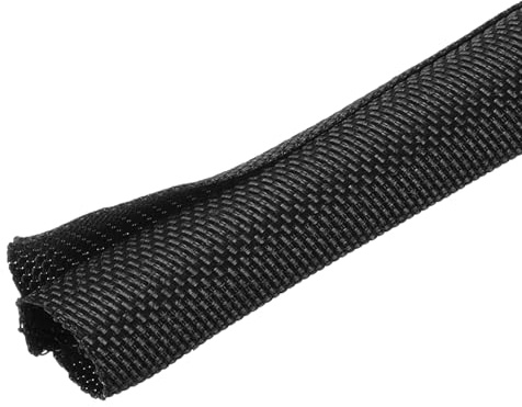 sourcing map Braided Wire Loom, 10ft(3 m) - 3/8(10mm) Wire Split Braided Cable Management Sleeve Automotive Woven Mesh Split Loom Tubing for Multi-Cable Management, Black