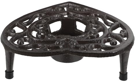 Gadpiparty Calentador de Tetera de Hierro Fundido con Trípode Resistente, Diseño Rústico y Elegante para Mantener el Calor de Té, Café o Leche en Casa o Restaurante