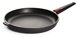 Woll – Nowo Titanium Flachpfanne Ø 32 cm, 5 cm hoch mit abnehmbarem Stiel – Aluminiumguss Antihaftpfanne – für Ceran, Gas, Elektro & Halogen – nicht induktionsgeeignet, backofenfest