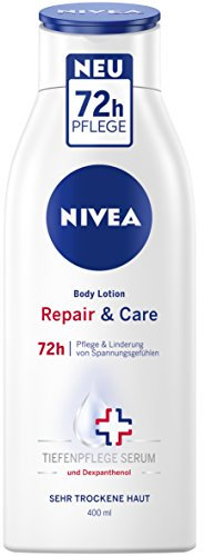 NIVEA Repair & Care Body Lotion im 1er Pack (1 x 400 ml), Körpercreme für 72h Pflege & Linderung von Spannungsgefühlen, Hautcreme mit Dexpanthenol