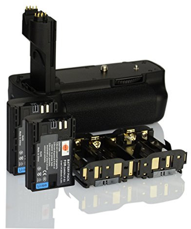 DSTE® Pro BG-E6 - Impugnatura verticale per batteria + 2 x LP-E6 per fotocamera digitale SLR Canon EOS 5D Mark II 5D2