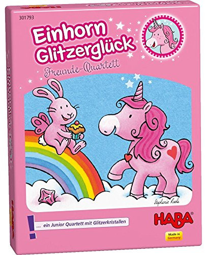HABA 301793 - Unicornio Destello - Familia de Amigos, Juego Infantil de Mesa de Cartas. Más 4 años.