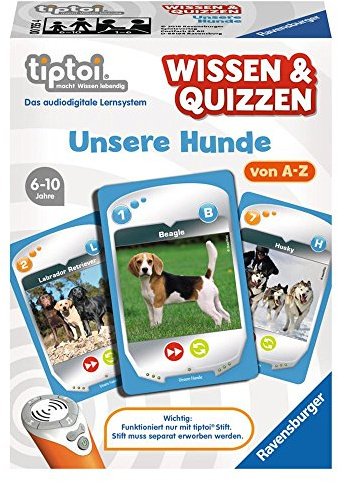 Ravensburger 00755 - tiptoi® Wissen & Quizzen „Unsere Hunde“