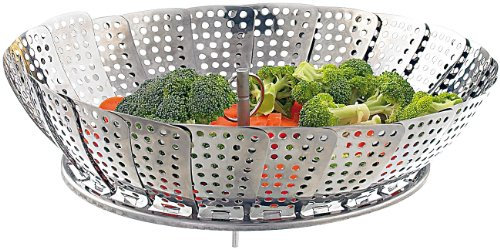 Rosenstein & Söhne Dampfeinsatz: Dampfgar-Einsatz für alle Töpfe von 18 bis 27 cm (Dampfeinsatz für Topf, Dampfsiebe für Topf, Kochtopf mit Dampfgareinsatz)