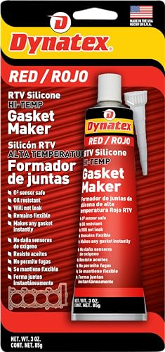 Dynatex 49202 Red High Temp RTV Silicone Gasket Maker, 85g, Excellent Oil and Water Resistance, Formed-in-Place Compound, Temperature Resistant up to 650°F, Ideal for High Temp Silicone Applications