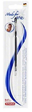 TITANIA Double instrument/comedone squeezer, rust-proof, approx. 13 cm, on blister card, 1 pack (1 x 26 g)