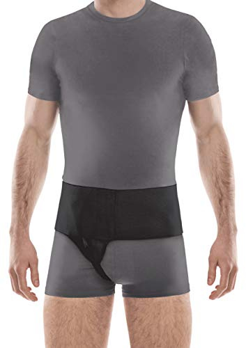 TOROS-GROUP - Ceinture Hernie Inguinale 350Rcz-3 DROITE M Noir | 73 % polyester, 27 % latex, pour adultes, traitement des hernies inguinales et fémorales au quotidien