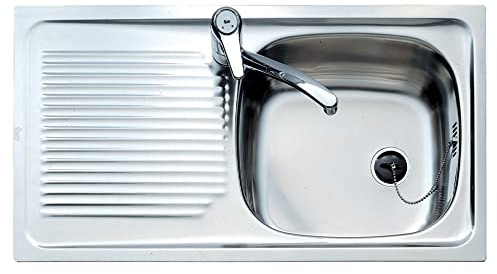 TEKA Fregadero Empotrado Inox, 1 Cubeta y 1 Escurridor, Mueble 45 cm