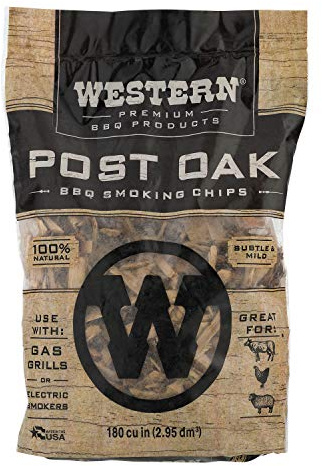 Western Premium BBQ Products Post Oak BBQ Smoking Chips, 180 cu in