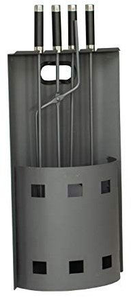 Metrox Kaminbesteck Artus (4-teilig, mit Feuerhaken, Schaufel, Besen, Zange, Kamingarnitur mit Ständer, Ofenbesteck 32x14x66 cm) 99044