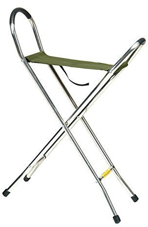 Linden Leisure Quattro wide Green Folding Seat - Large size - Walking height 97cm Sitting height 59cm.