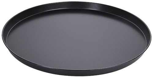 Contacto Pizzablech aus Schwarzblech, ∅60 cm, 3,5 cm hoch, gebördelter Rand, Gastro-Qualität, nicht spülmaschinengeeignet