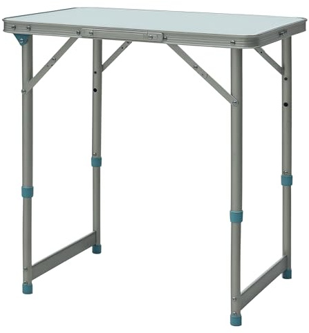 Outsunny 23 Folding Camping Table with Height Adjustability, Lightweight Portable Table with Carry Handle, Outdoor Folding Table Camping Accessories