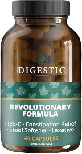Digestic - Laxative for Constipation Relief, Stool Softener for IBS Severe and Strong Constipation 100% Natural - 60 Capsules - Colon Cleanse, Detox Cleanse, Gas and Bloating Stomach Relief for Adults