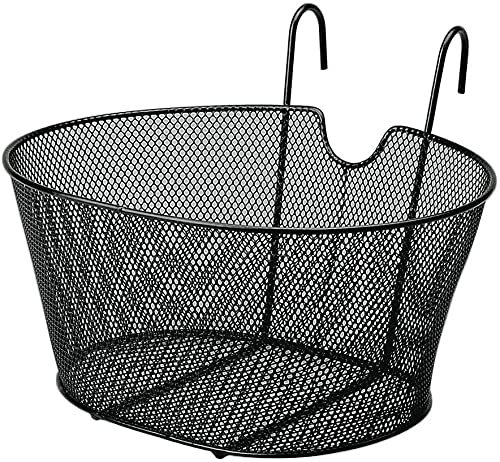 RMS Cestino Anteriore Ovale Nero con Ganci Attacco Manubrio Bici Olanda - City - R - Elettrica