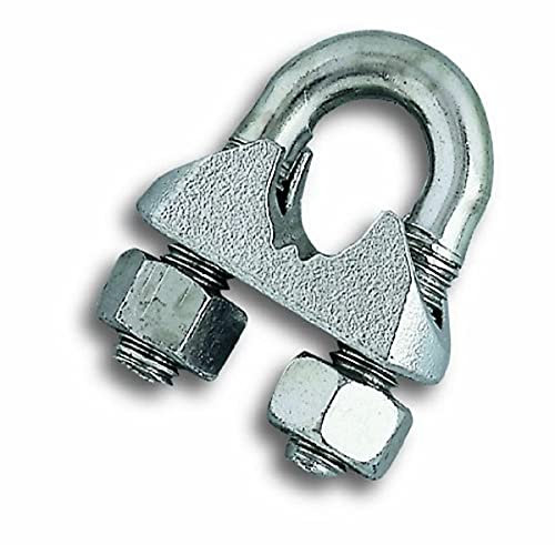 Chapuis VSC2 Lote de 2 sujetacables de estribo - Acero galvanizado - Para cable con un diámetro de 6 mm