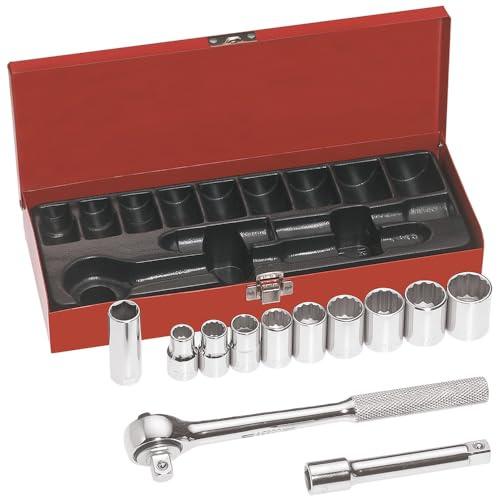 Klein Tools 65510 1/2 Drive Socket Wrench Set, 12Piece