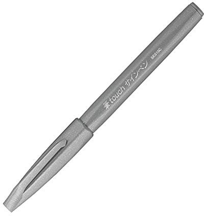 Pentel SES15C-N Faserschreiber mit Flexibler Pinsel-ähnlicher Spitze grau