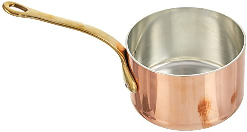 Pentole Agnelli ALCU105F12 Casseruola Alta di Rame Stagnato con 1 Manico, 12 cm