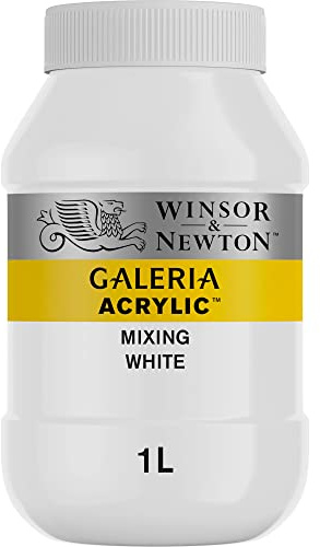 Winsor & Newton 2154415 Galeria Acrylfarbe, hohe Pigmentierung, lichtecht, buttrige Konsistenz, 1000 ml Topf - Mischweiß