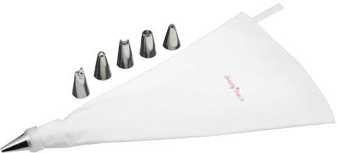 KitchenCraft Sweetly Does It Piping Bag and Icing Nozzles, Juego básico de 8 piezas para decoración de tartas
